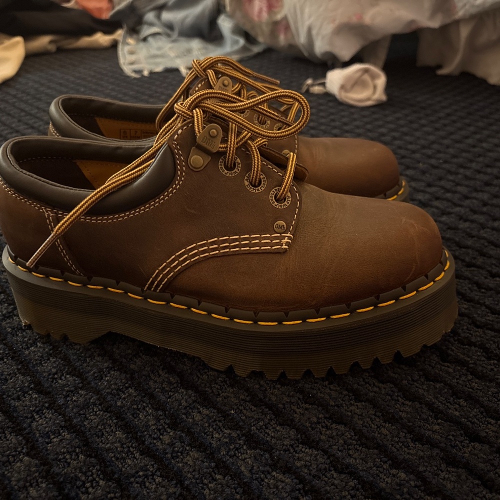 8053 ARC CRAZY HORSE LEATHER PLATFORM CASUAL DOC MARTEN SHOES - Picture 5 of 5